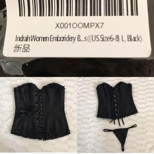 NWT Black corset and panty thong